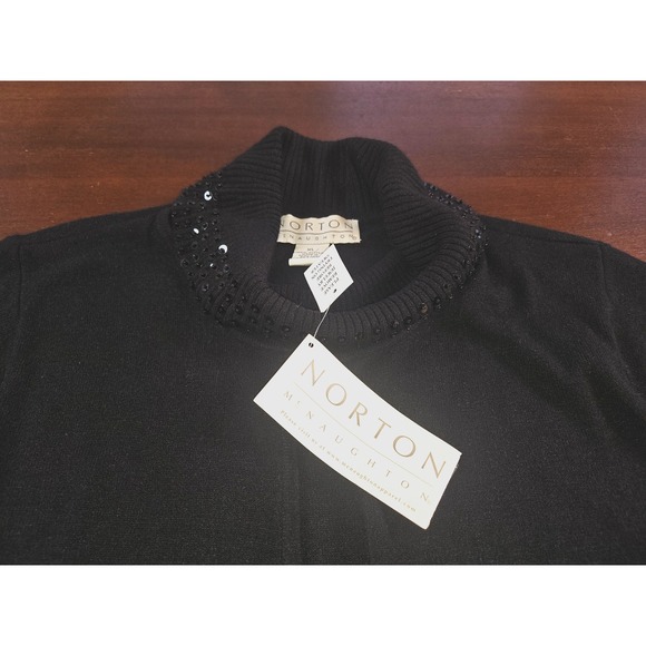 Norton McNaughton Sweaters - Norton Cardigan Built in Sweater Sequin Women Size XL Black‎ New With Tags